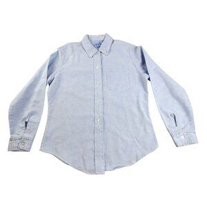 Hampton Girl Blue Dress Shirt Button Down Cotton Blend size 10  JH1449